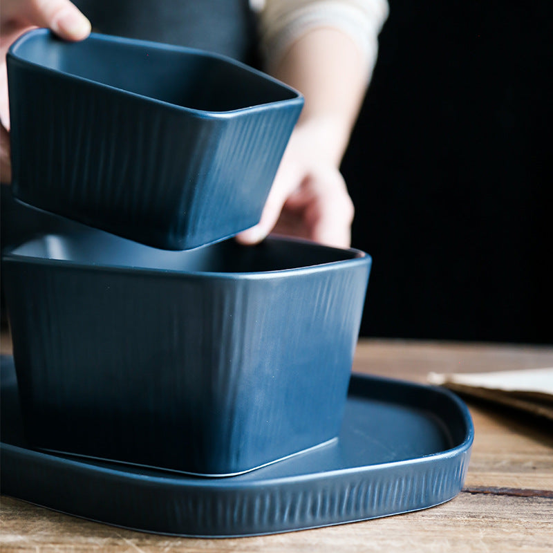 Nordic Ceramic Plate With Wooden Handle