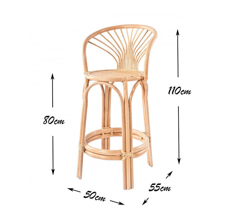 Chaise de Bar Vintage en Rotin