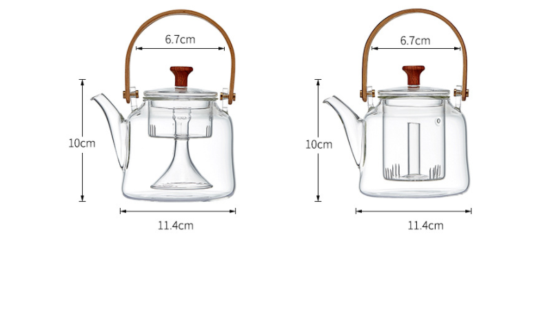 Théière en verre et bambou de style japonais