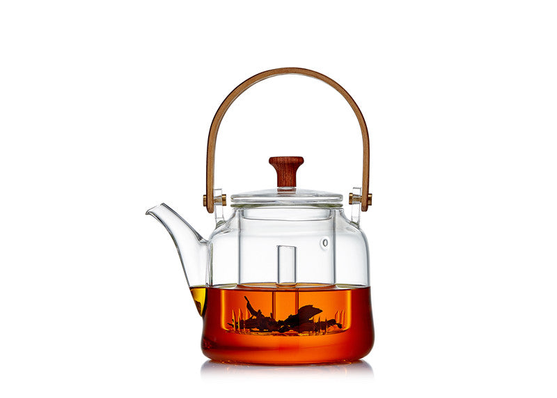 Théière en verre et bambou de style japonais