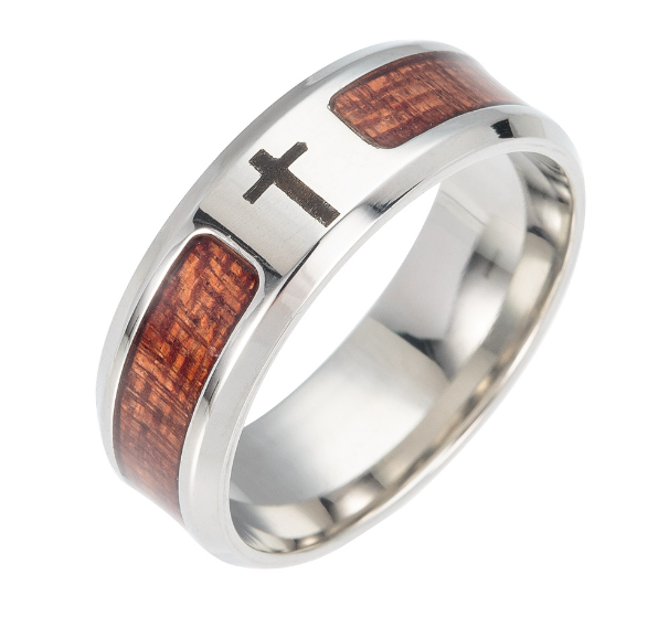Stainless Steel Tree of Life Ring Cross For Men