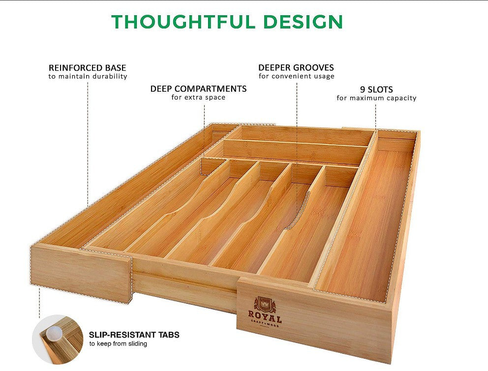 Bamboo & Wood Drawer Partition