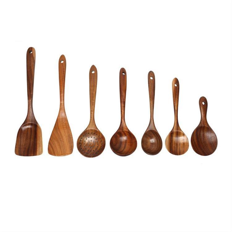 Acacia Wooden Spatula Set For Non-Stick Cookware