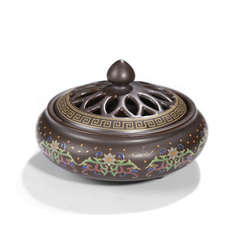 Brûle-encens cloisonné en céramique