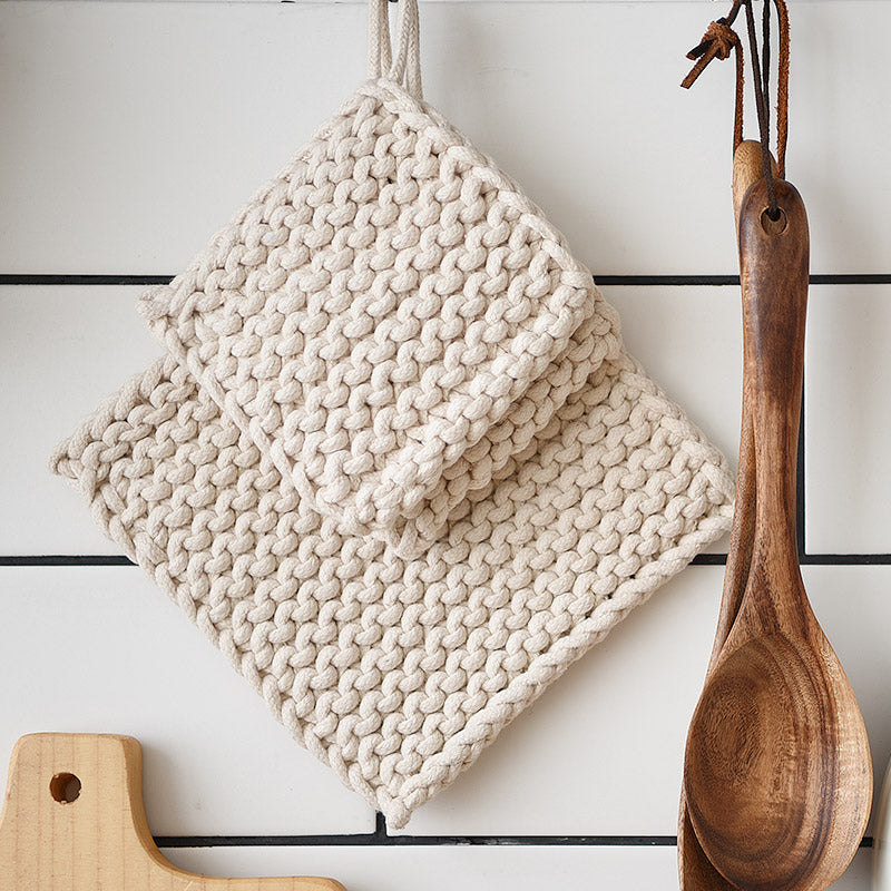 Dessous de verre tissé en pur coton fait à la main