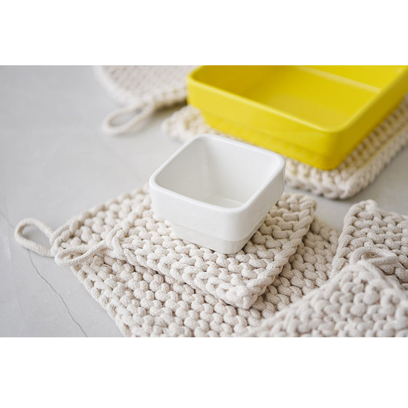 Dessous de verre tissé en pur coton fait à la main