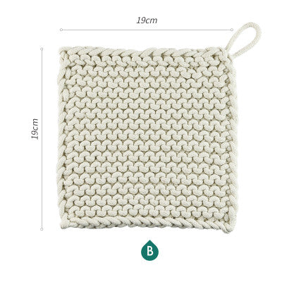 Dessous de verre tissé en pur coton fait à la main