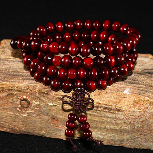 Beaded Knot Black Ebony Mala For Men