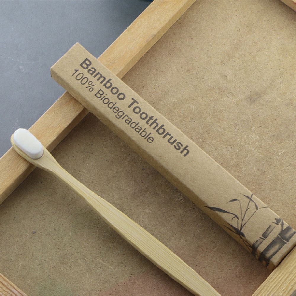 Brosse à dents plate en bambou