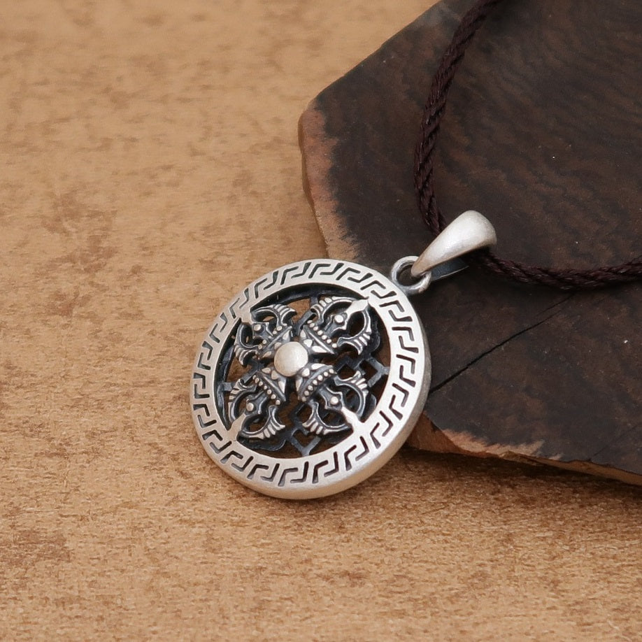 Antique Thai Silver Tibetan Pendant