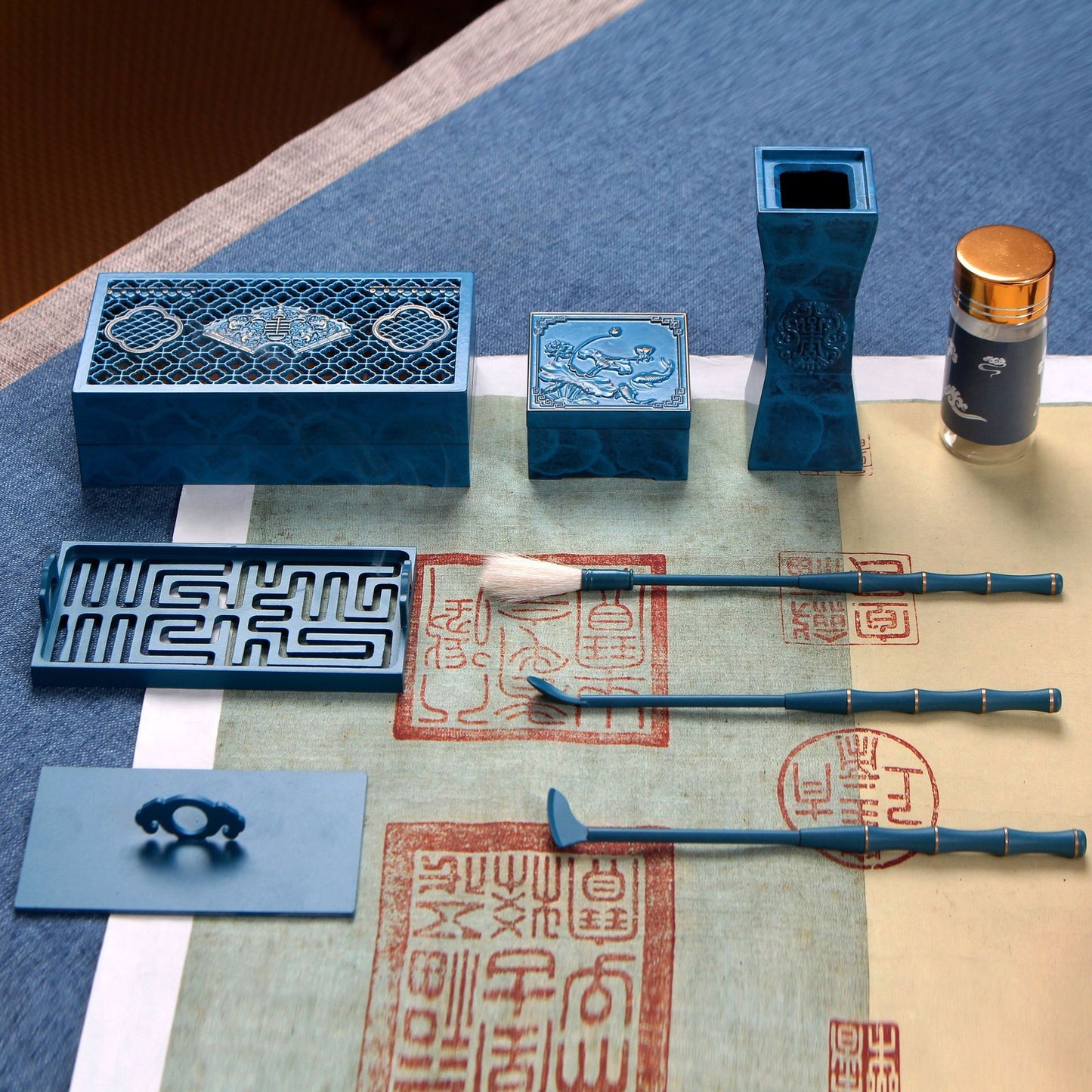 Pure Blue Copper Incense Utensils