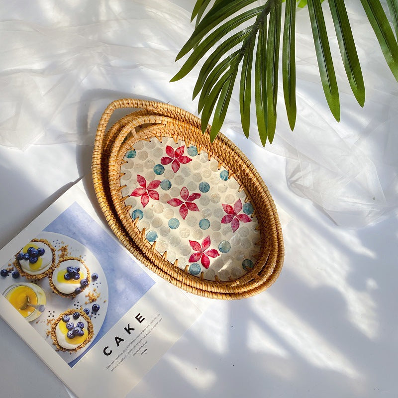 Rattan Shell Tray