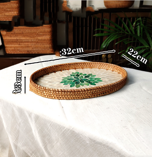 Rattan Shell Tray And Platter