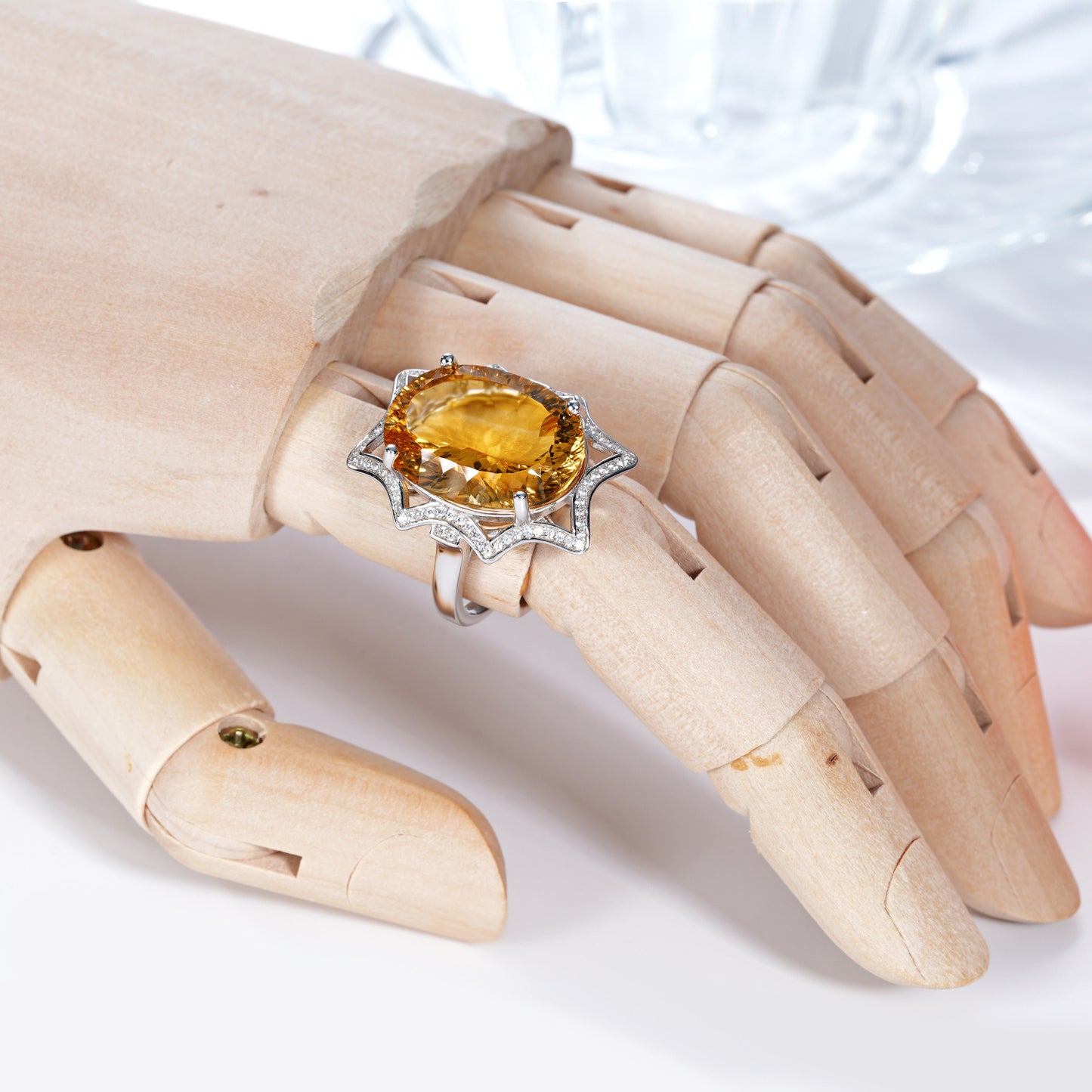Unique Large Citrine Ring For Women