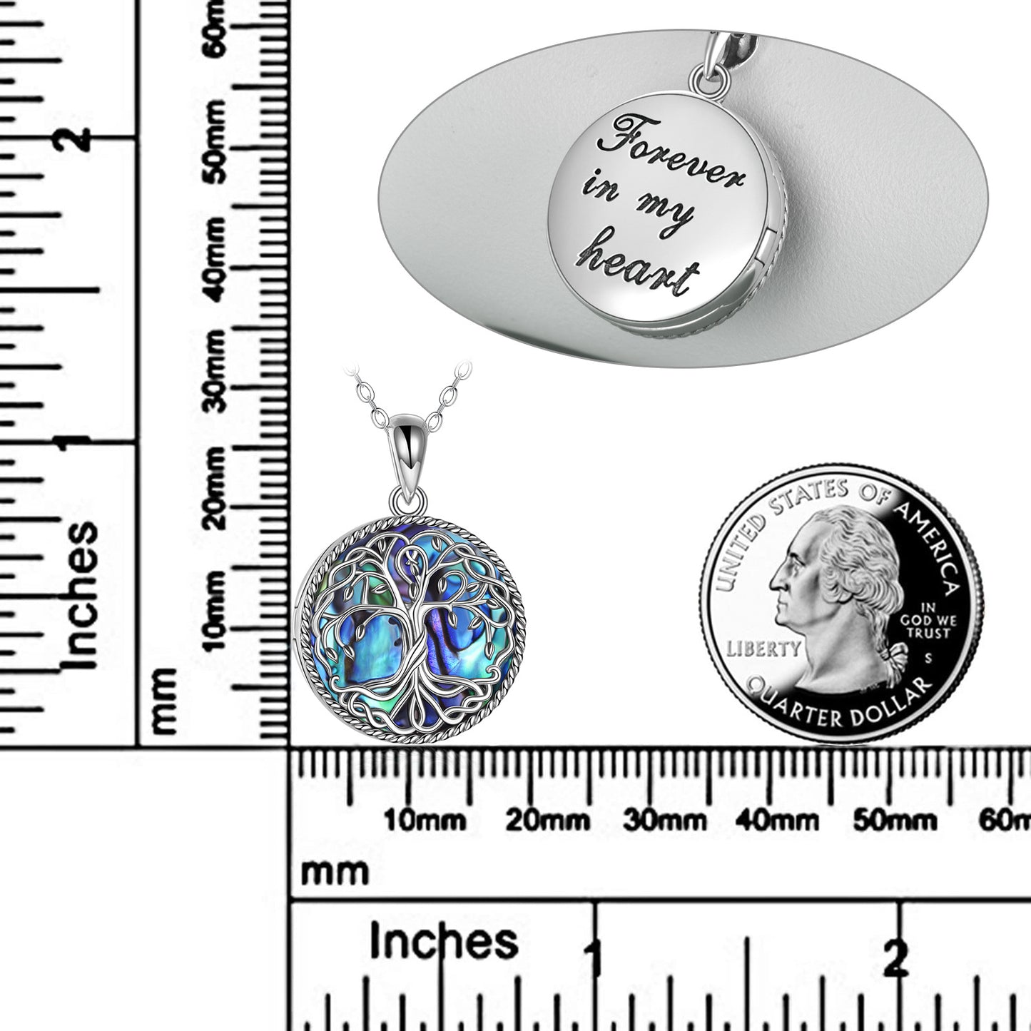 Collier médaillon arbre de vie en argent sterling