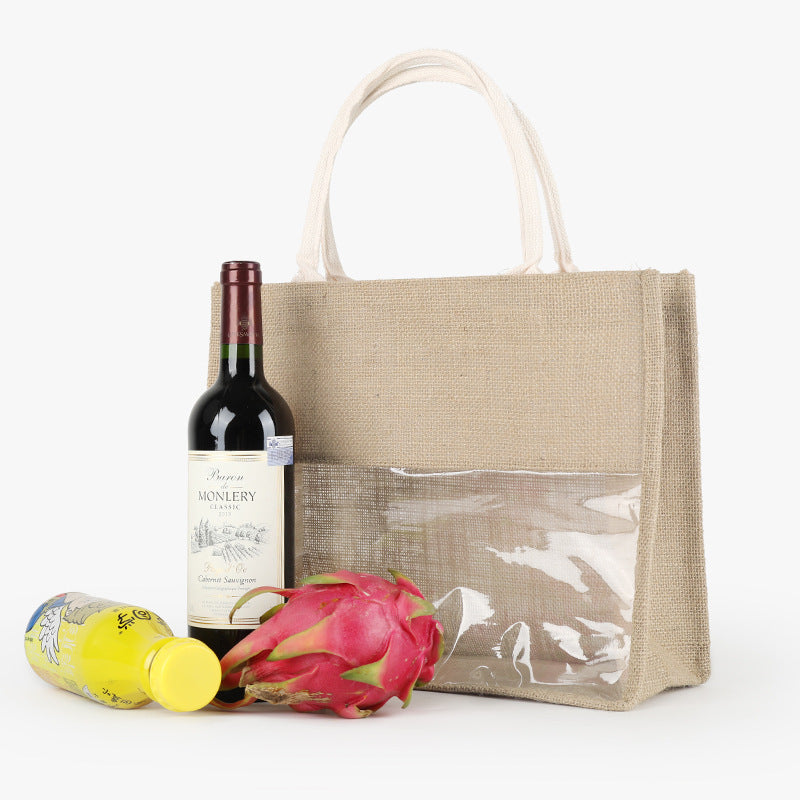 Retro Linen Eco-friendly Transparent Handbag
