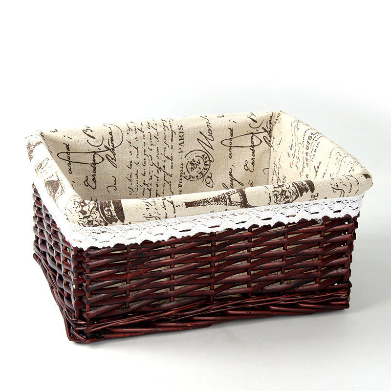 Panier de rangement en rotin et saule