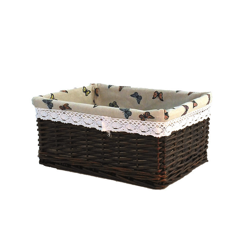 Panier de rangement en rotin et saule