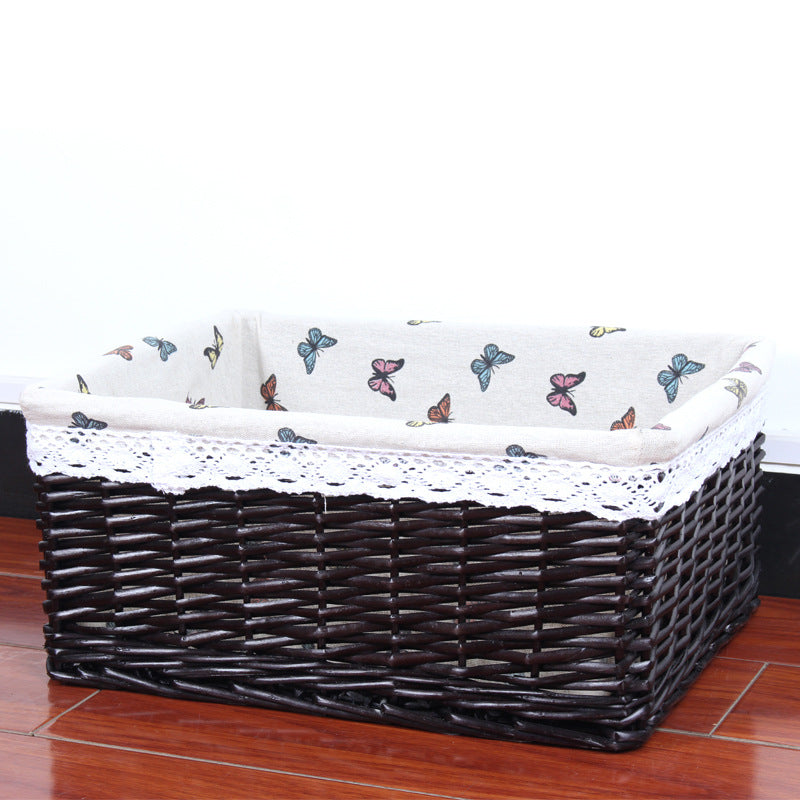 Panier de rangement en rotin et saule