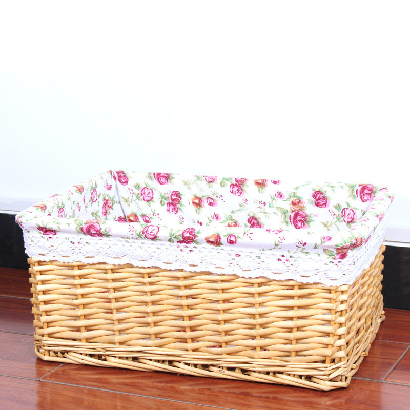 Panier de rangement en rotin et saule
