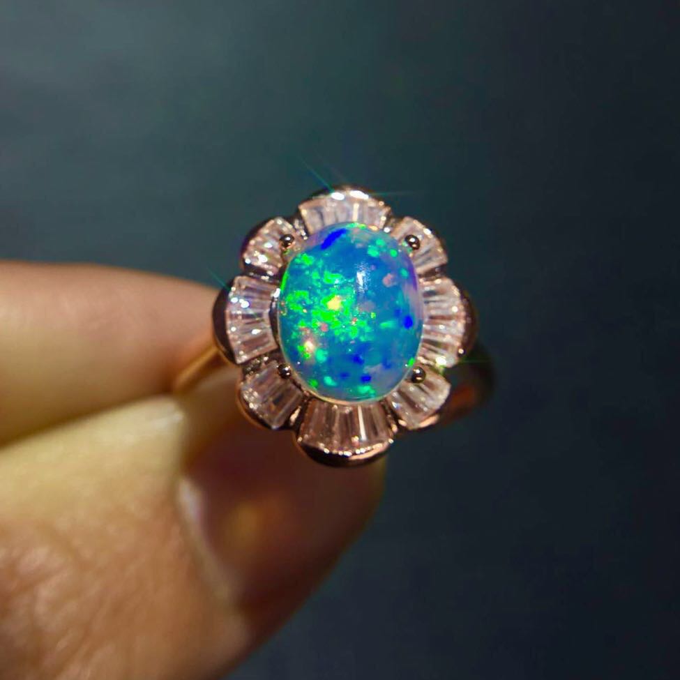 Rare Natural Opal Fire Ring