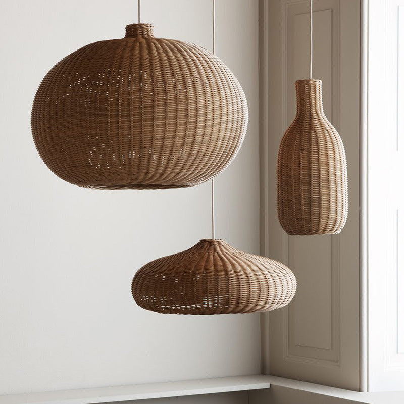 Nordic Rattan Chandelier Pastoral Style