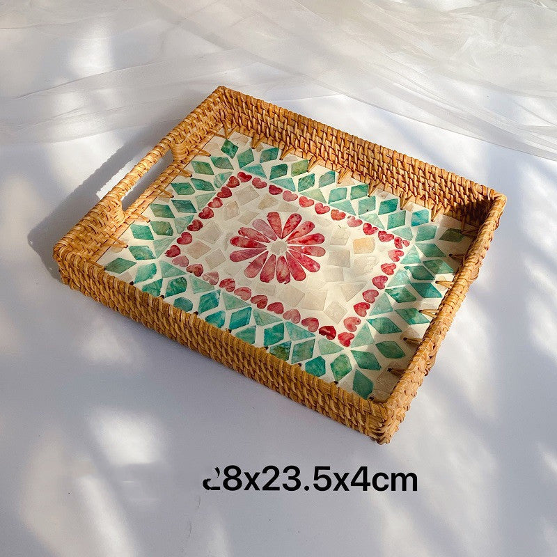 Rattan Shell Tray
