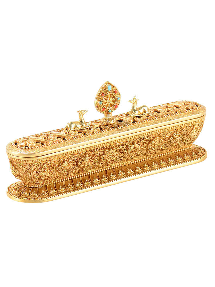 Six-character Mantra Pure Copper Incense Burner Tibetan