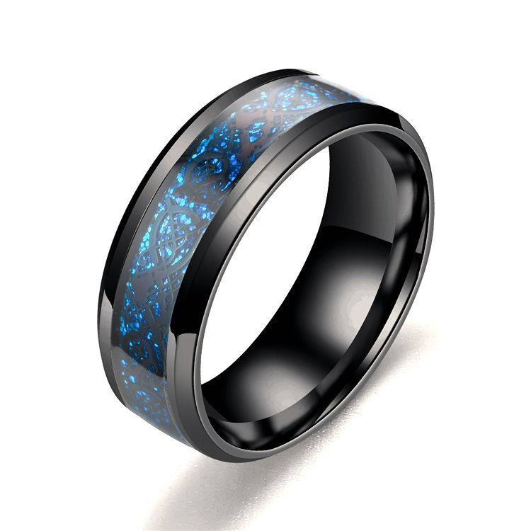Ring mit Drachenmuster für Herren aus Edelstahl