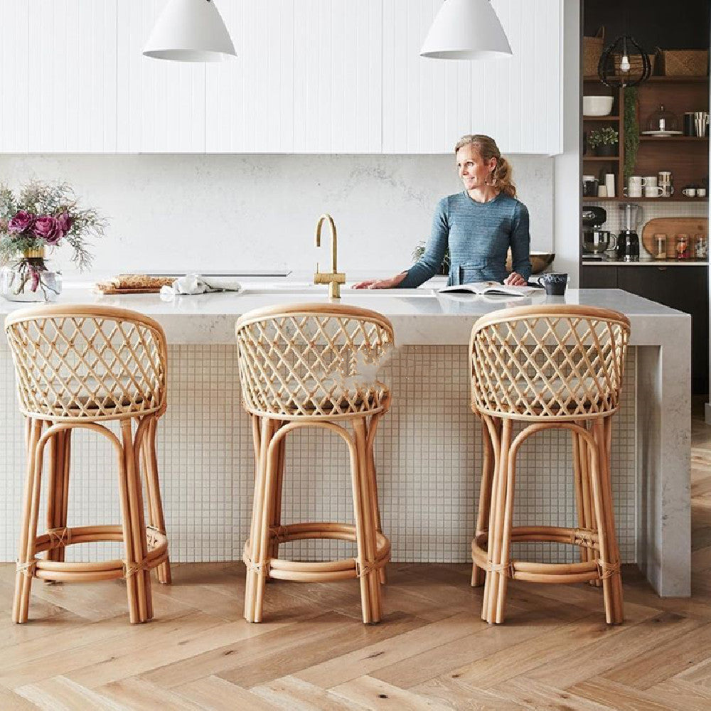 Chaise de Bar Vintage en Rotin