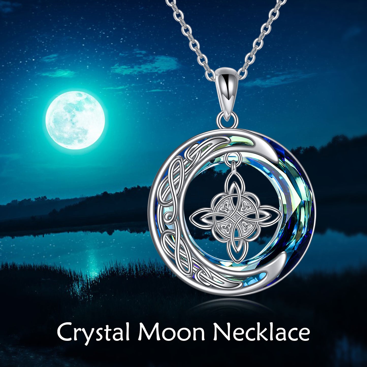 925 Silver Celtic Moon Witch Knot