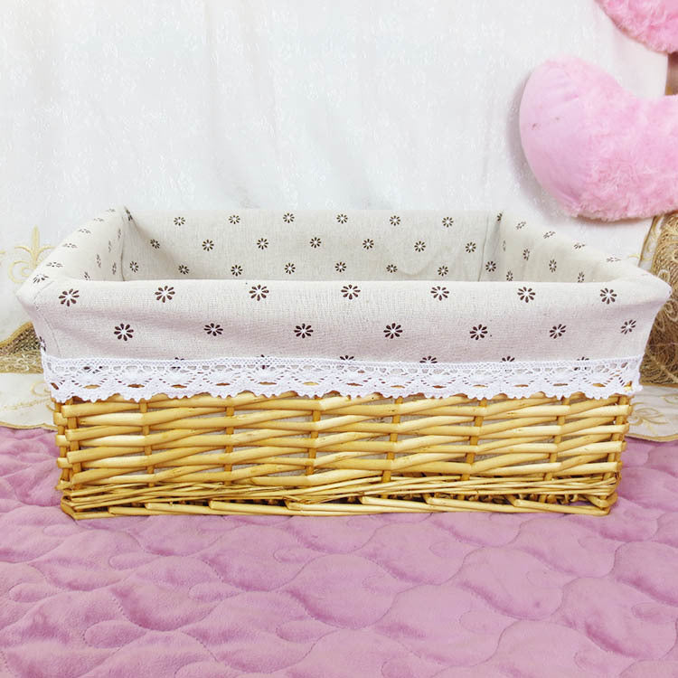 Panier de rangement en rotin et saule