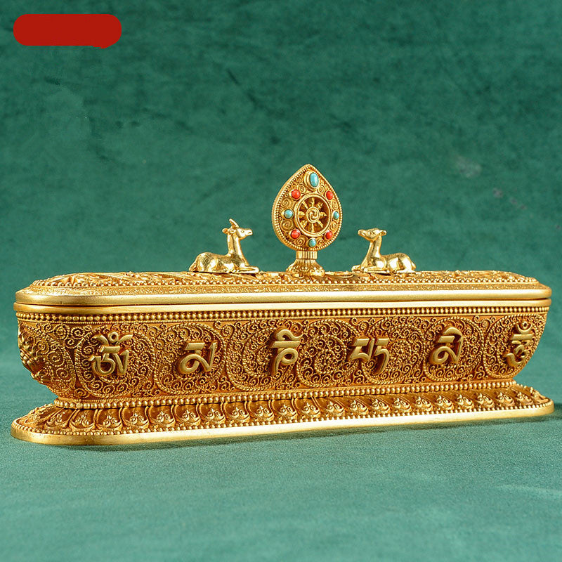 Six-character Mantra Pure Copper Incense Burner Tibetan