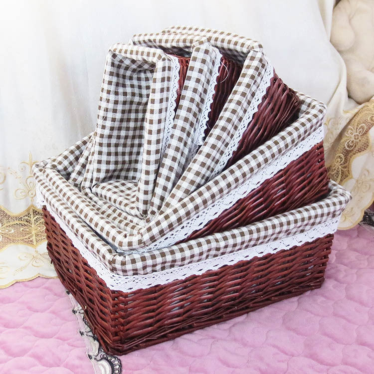 Panier de rangement en rotin et saule