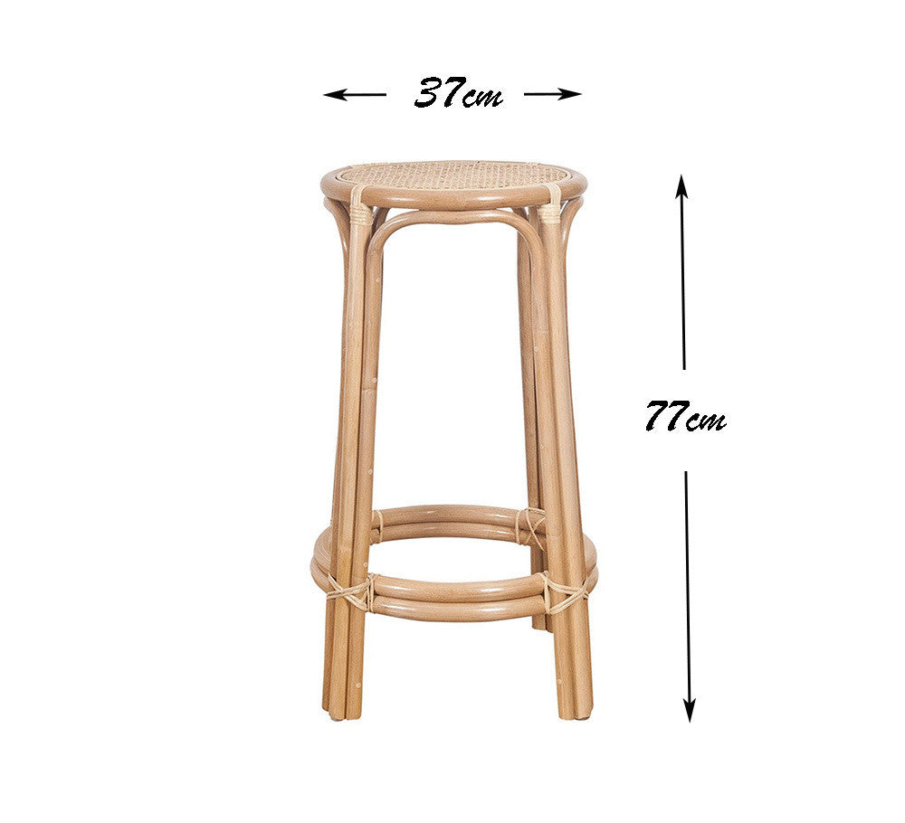 Chaise de Bar Vintage en Rotin