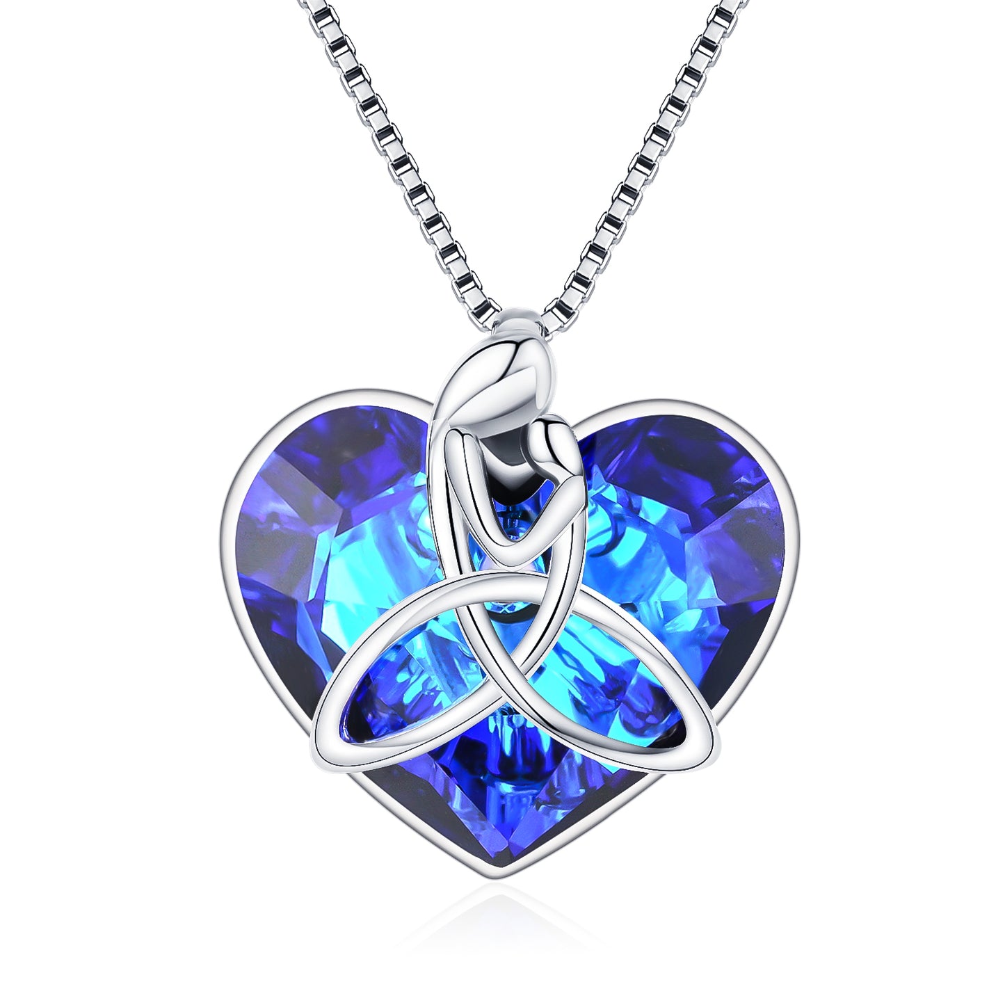 925 Silver Irish Celtic Knot Heart Pendant With Crysta Mother Jewelry