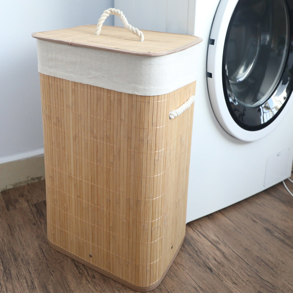 Tissage en bambou de panier à linge sale antipoussière