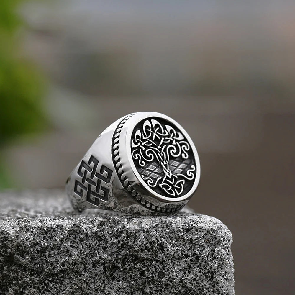 Bague Arbre De Vie Viking Vintage Pour Homme