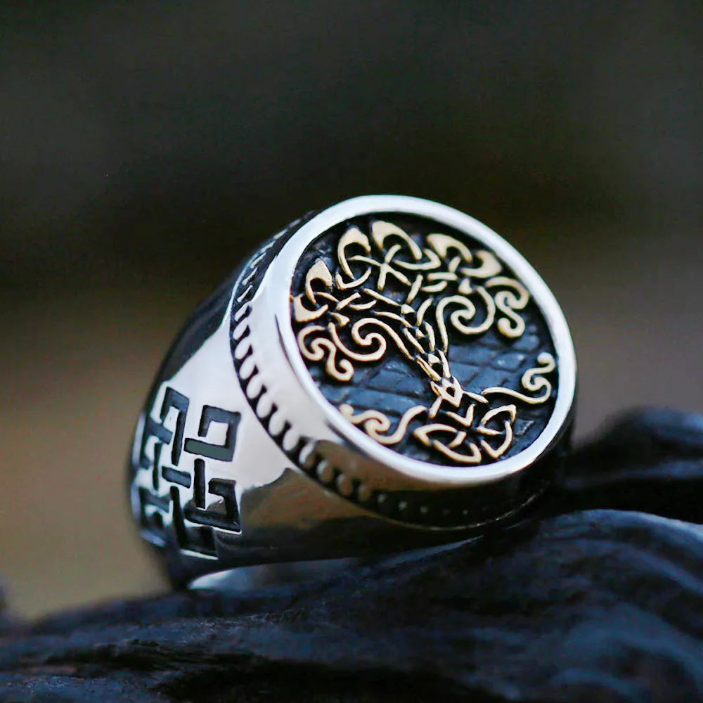 Bague Arbre De Vie Viking Vintage Pour Homme