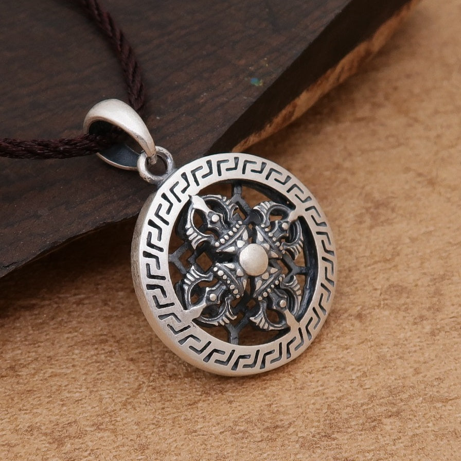 Antique Thai Silver Tibetan Pendant