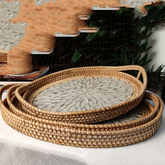 Rattan Shell Tray And Platter