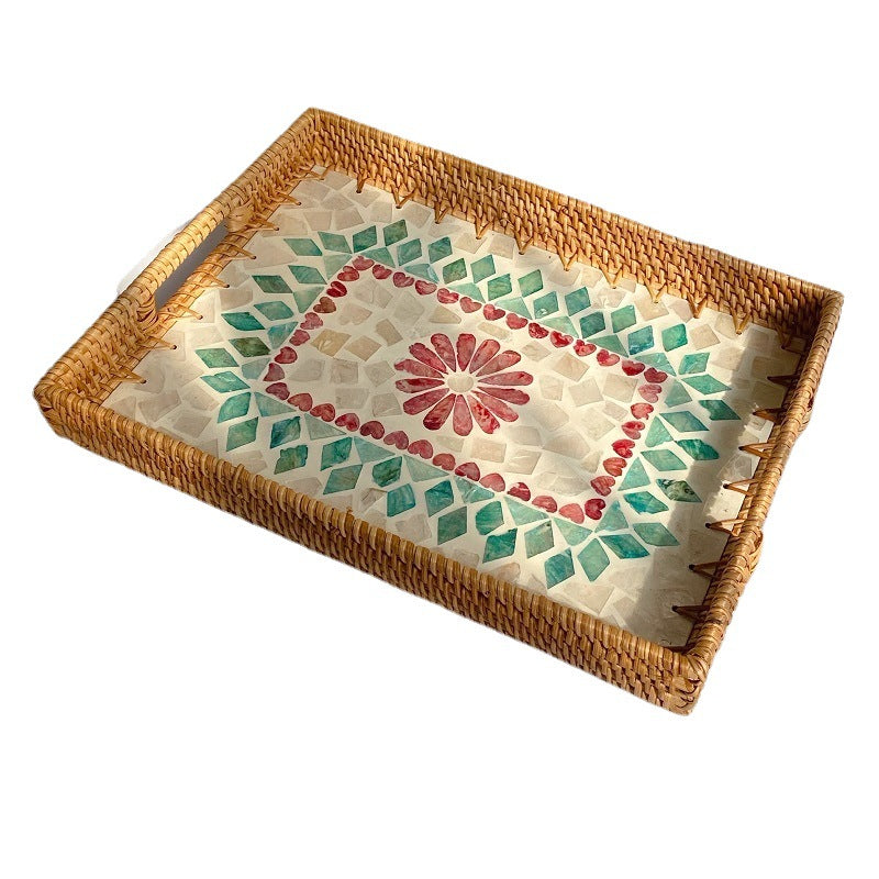 Rattan Shell Tray
