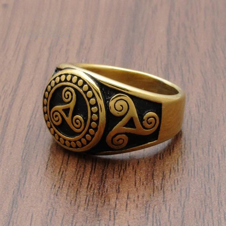 Bague en acier titane pour hommes, ornement en acier inoxydable, tendance, Unique, Totem Viking, bague en or