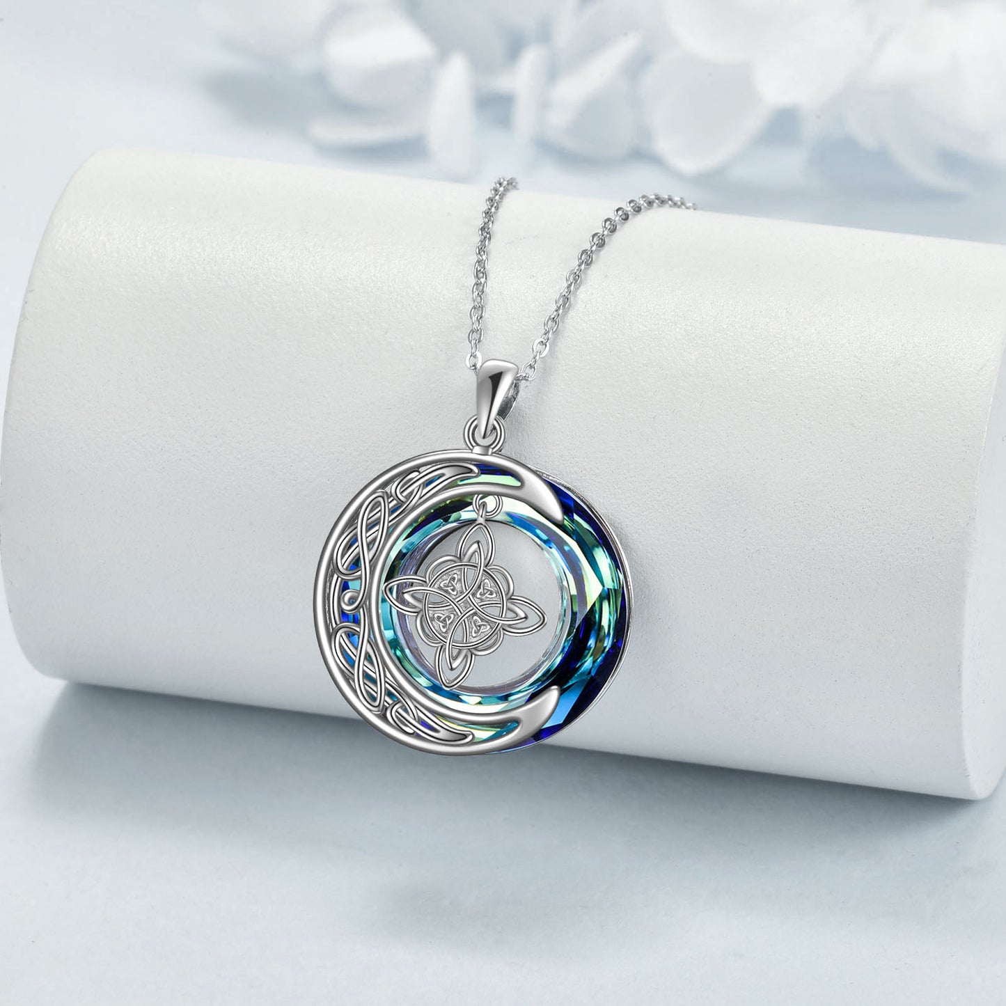 925 Silver Celtic Moon Witch Knot