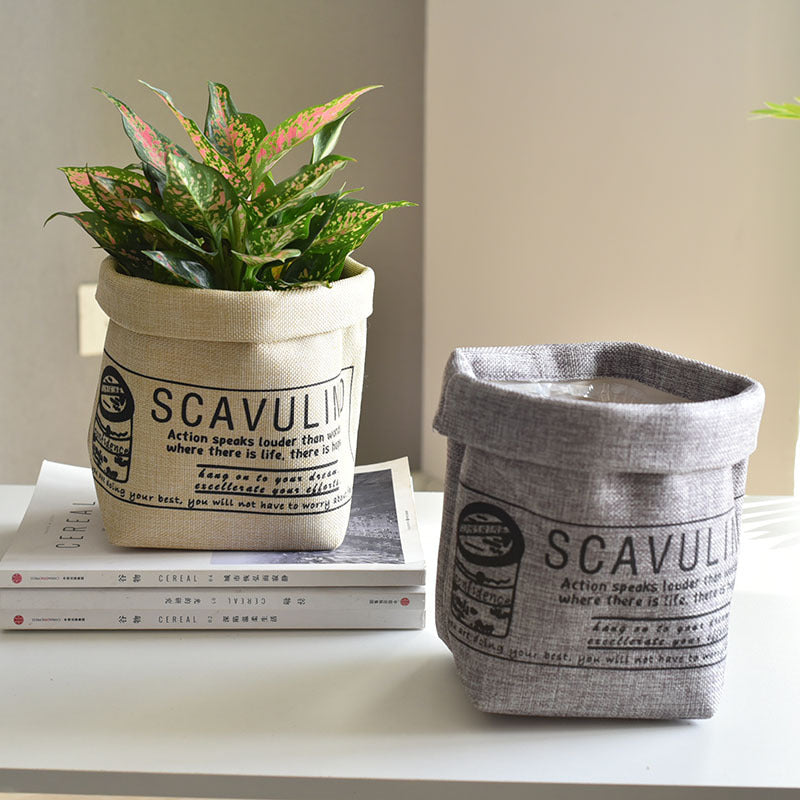 Pot de fleurs en tissu lavable