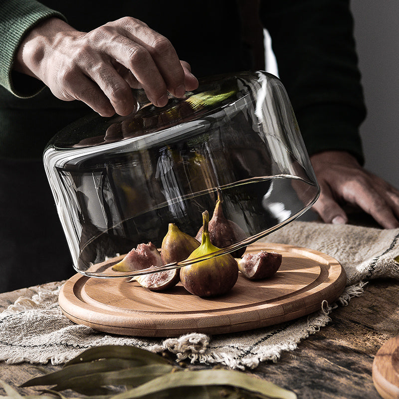 Glas-Obstteller/Nachmittagstee-Kuchendeckel