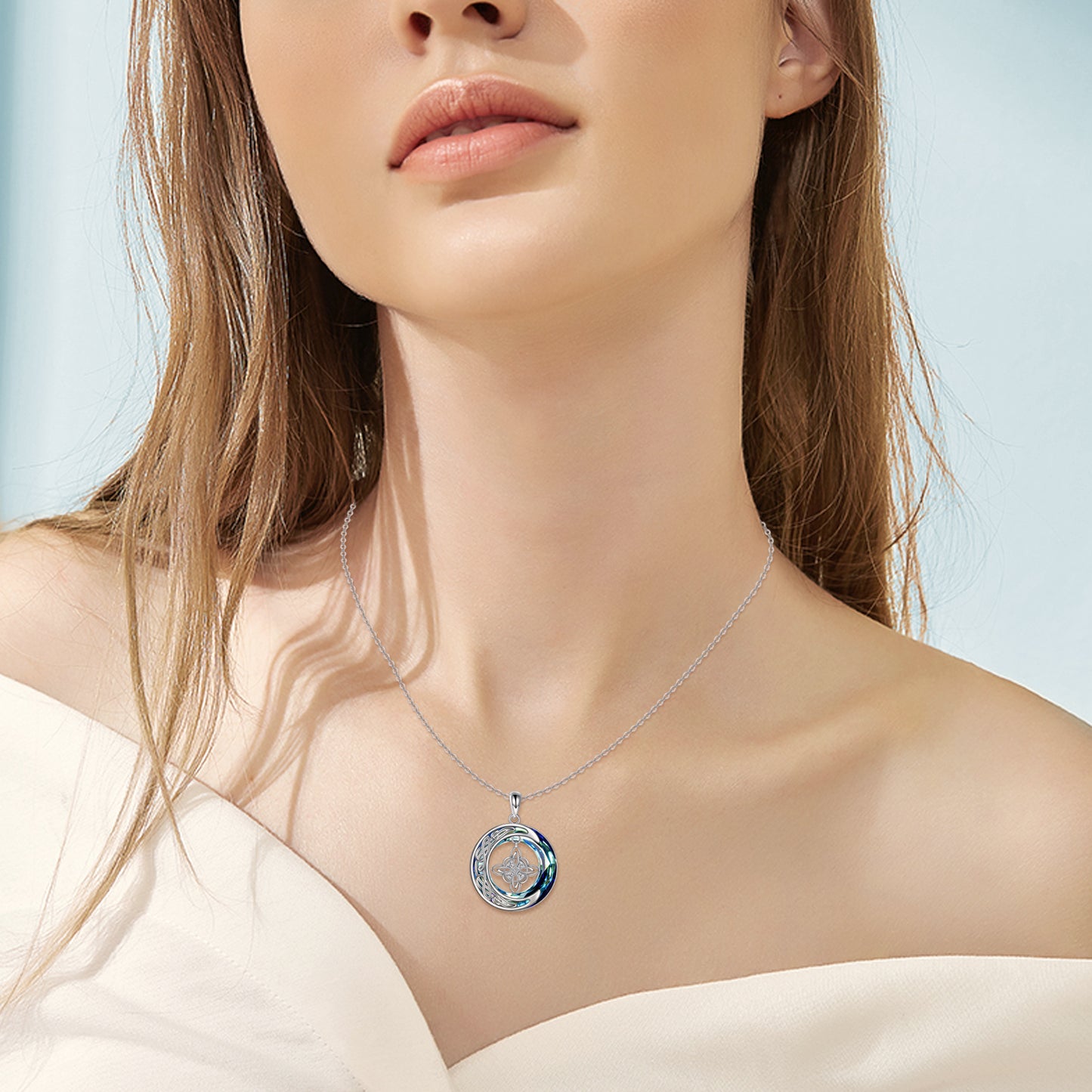 925 Silver Celtic Moon Witch Knot