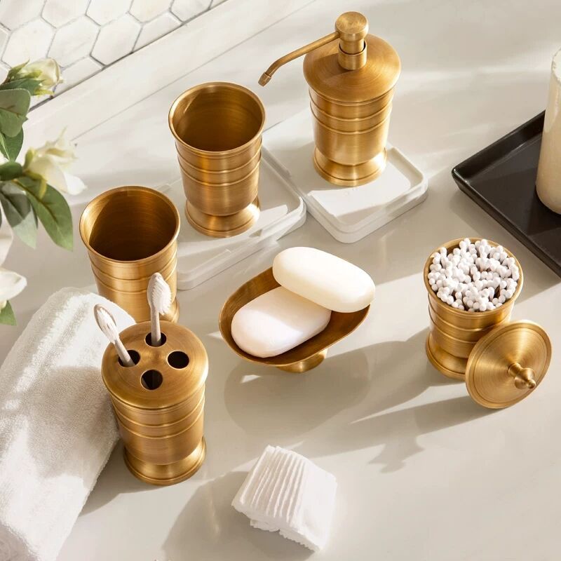 Badezimmer-Accessoires-Set aus Bronze