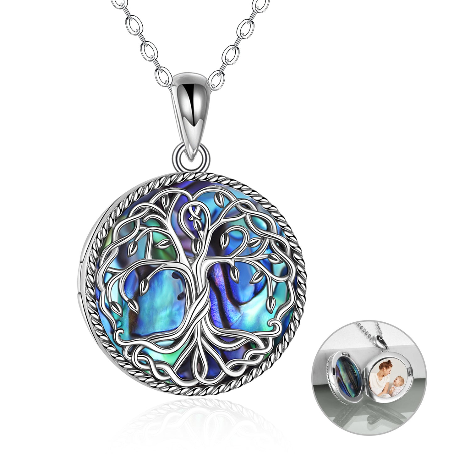 Collier médaillon arbre de vie en argent sterling