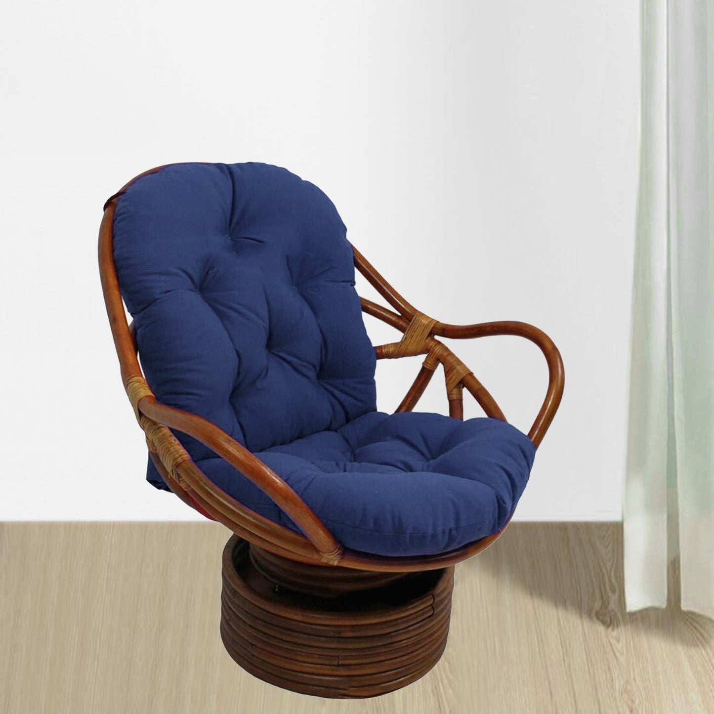 Swivel Rattan Chair Rainproof Polyester Seat Cushion